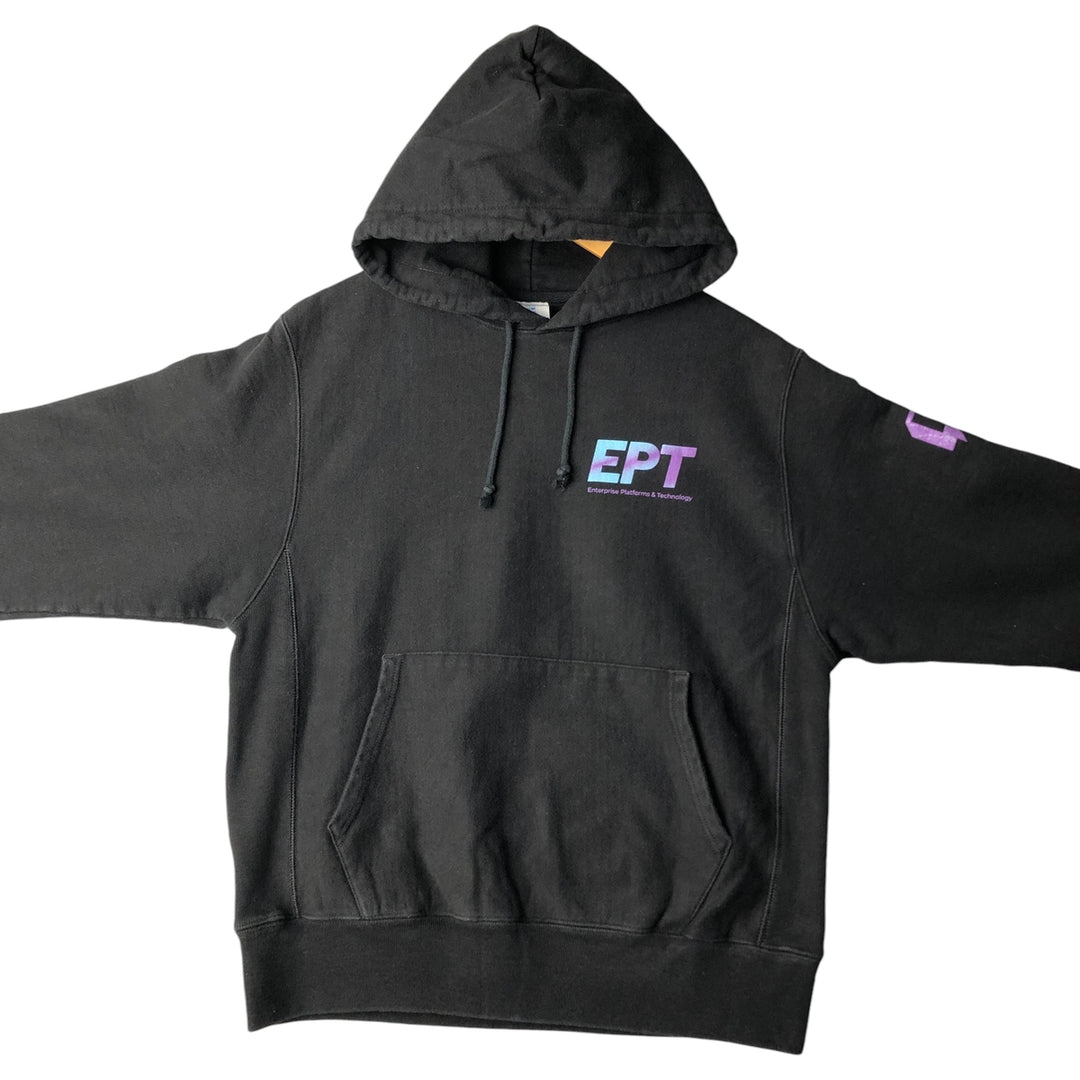 Champion REVERSE WEAVE EPT Advertising Sweatshirt Pullover Hoodie, Men's Size M cotton black type Vintage Second Hand