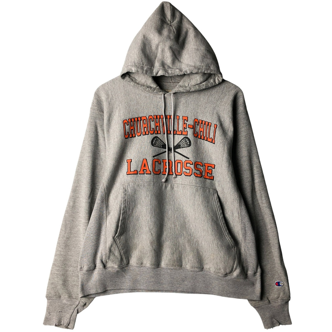 00'S Champion Premium Reverse Weave College Sweat Pullover Hoodie, Men's Size L cotton gray type Vintage Second Hand