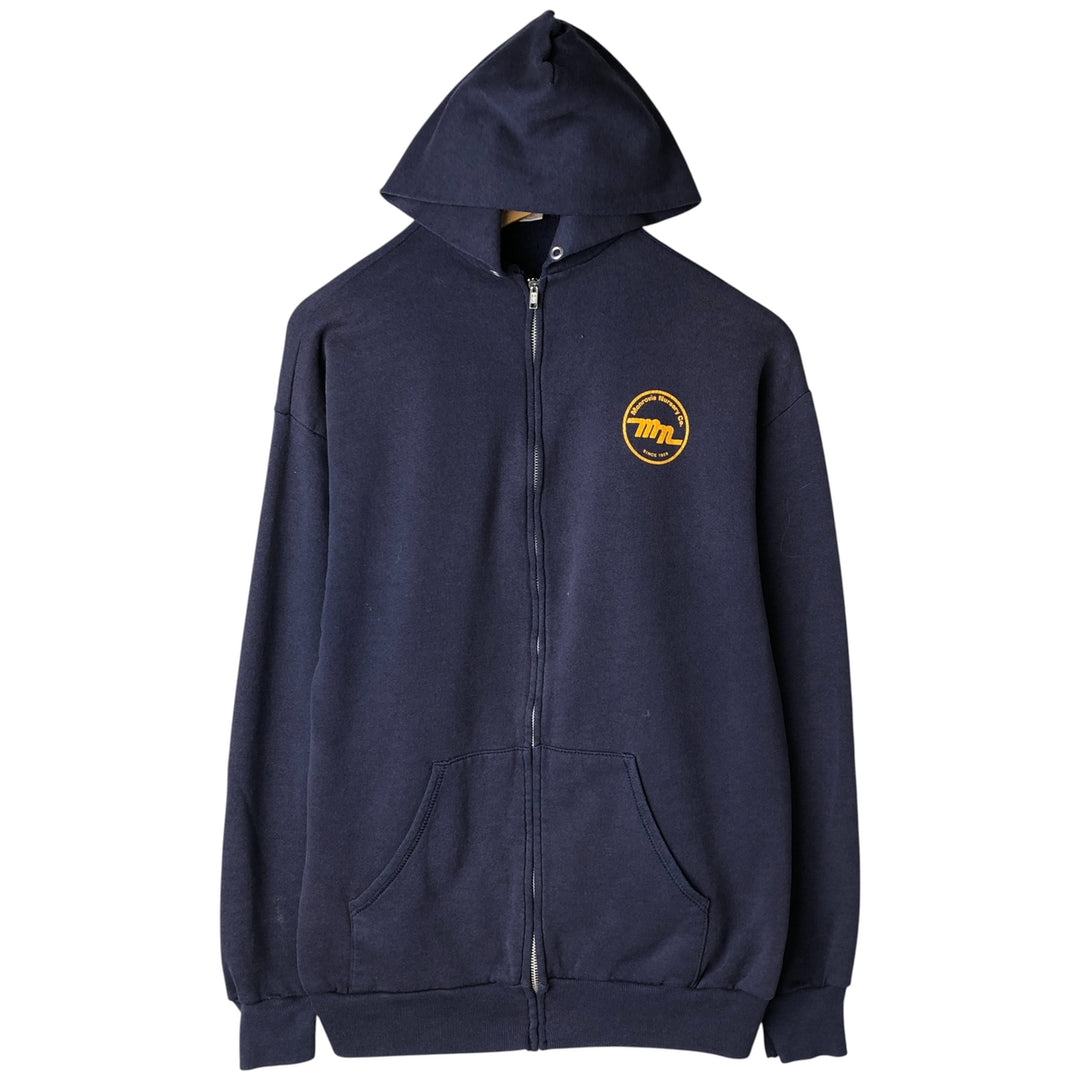 90'S Jerzees Sweat Full Zip Hoodie Made in USA Men's XL Vintage cotton navy blue type Vintage Second Hand