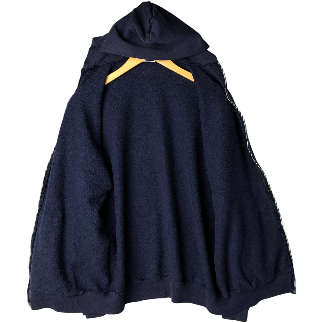 90'S Jerzees Sweat Full Zip Hoodie Made in USA Men's XL Vintage cotton navy blue type Vintage Second Hand