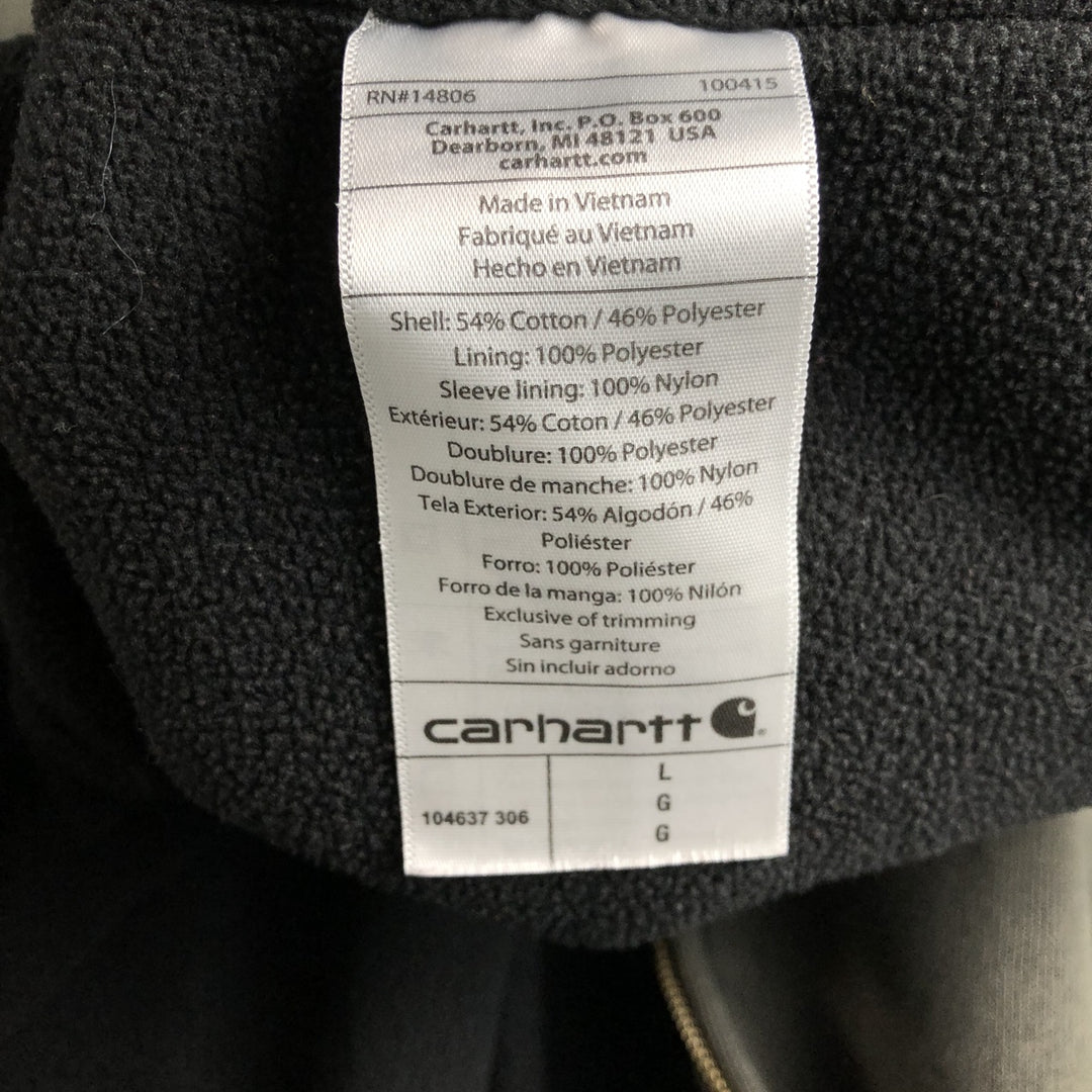 Carhartt Sweat Full Zip Hoodie Men's L size cotton Charcoal Vintage Second Hand