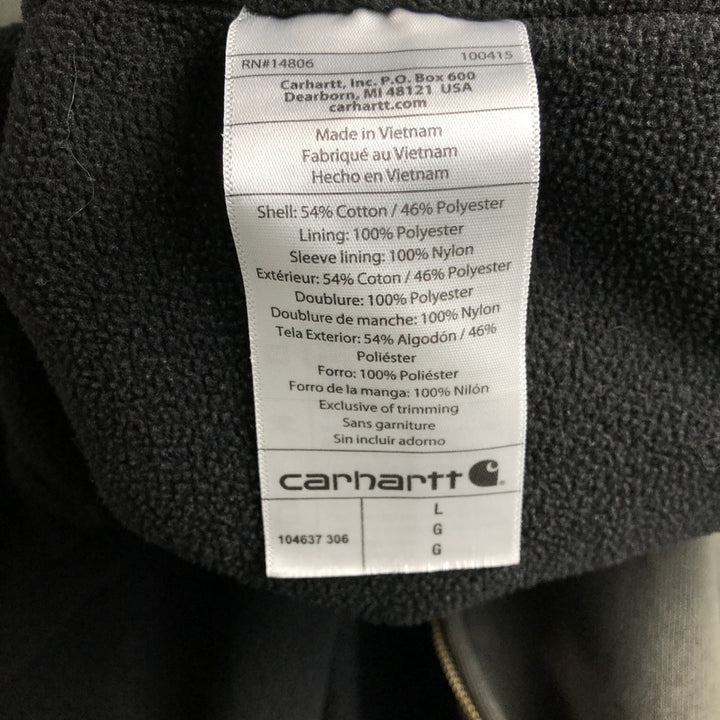 Carhartt Sweat Full Zip Hoodie Men's L size cotton Charcoal Vintage Second Hand