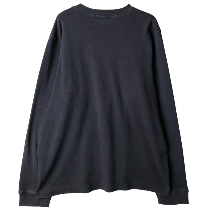 2000'S Eddie Bauer Henley Neck Thermal Long T-Shirt, Men's Size L cotton navy blue type Vintage Second Hand