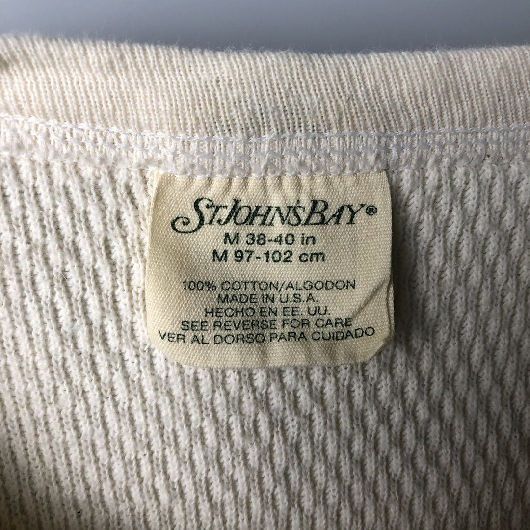 Vintage 1990'S St. John's Bay Thermal T-shirt, Honeycomb, Made in USA, Men's Size M cotton pale white type Vintage Second Hand