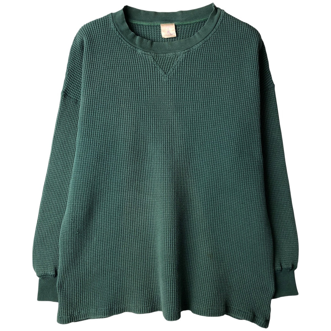 Vintage STANFIELD'S Thermal Long T-Shirt, Waffle, Made in Canada, Men's Size L cotton green type Vintage Second Hand