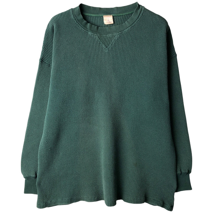 Vintage STANFIELD'S Thermal Long T-Shirt, Waffle, Made in Canada, Men's Size L cotton green type Vintage Second Hand