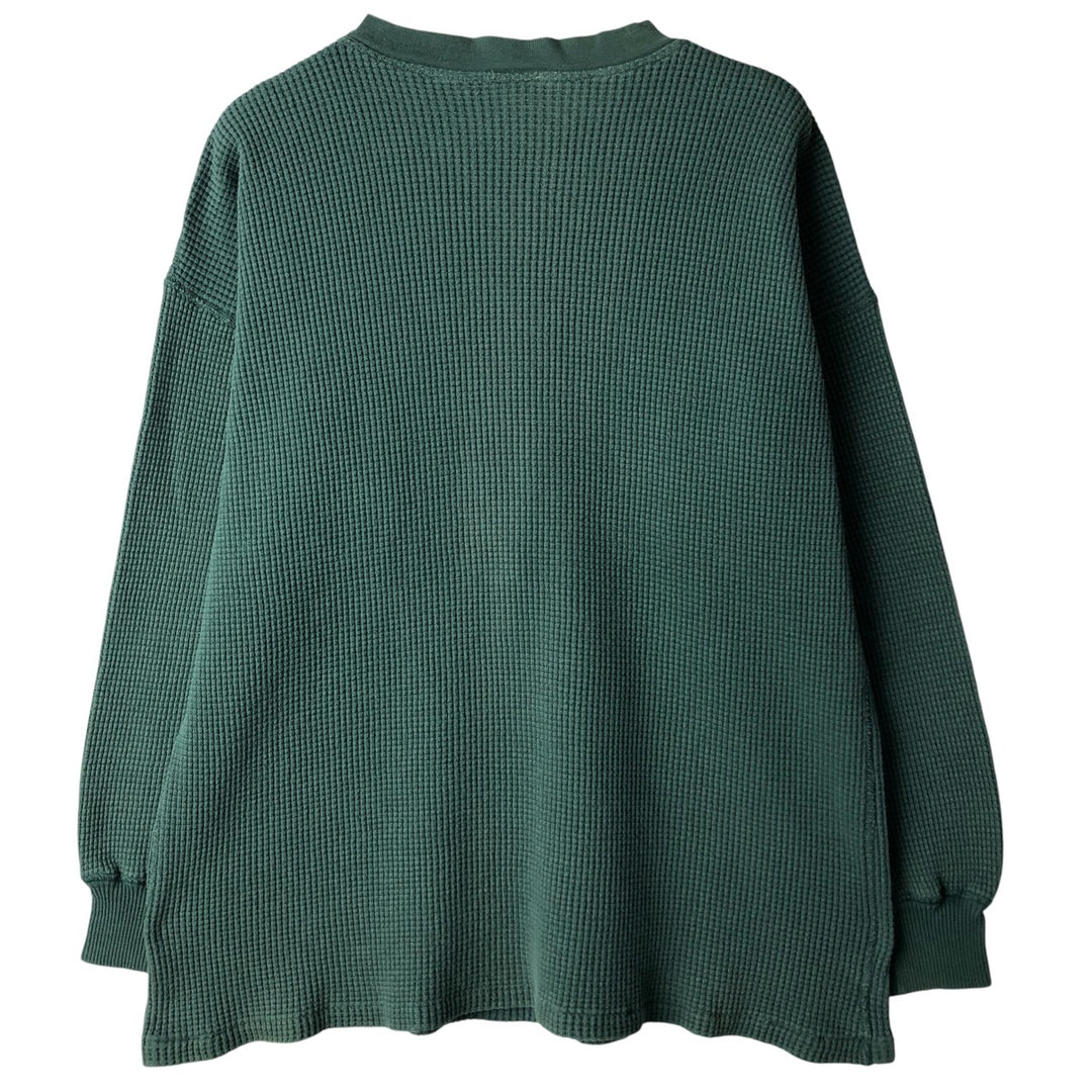 Vintage STANFIELD'S Thermal Long T-Shirt, Waffle, Made in Canada, Men's Size L cotton green type Vintage Second Hand