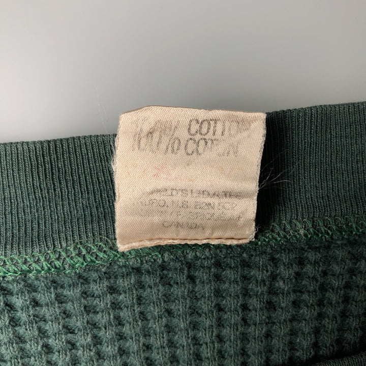 Vintage STANFIELD'S Thermal Long T-Shirt, Waffle, Made in Canada, Men's Size L cotton green type Vintage Second Hand