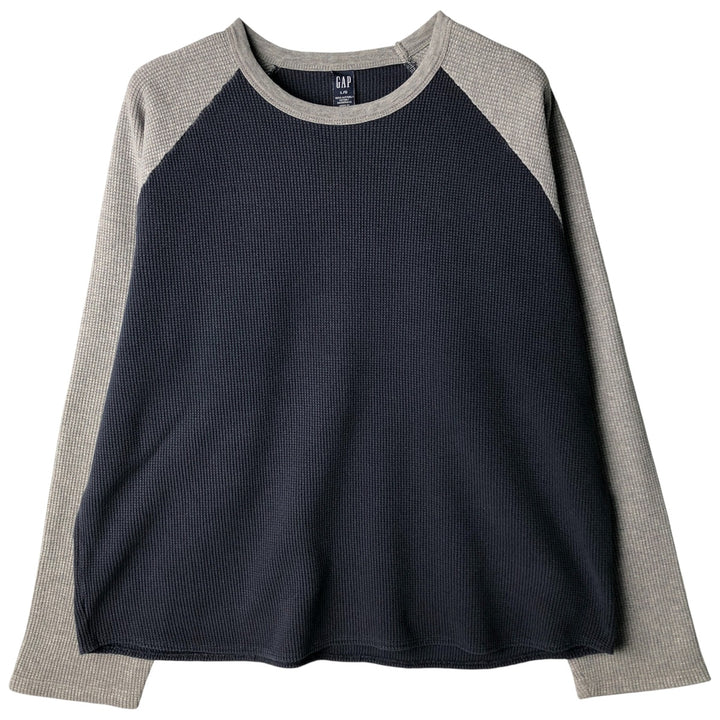 2000'S GAP Thermal Long T-Shirt, Waffle, Men's Size L cotton navy blue type Vintage Second Hand