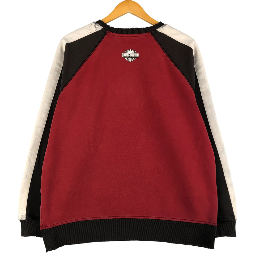 Harley-Davidson Eagle Pattern Advertising Sweatshirt, Men's Size Medium cotton red type Vintage Second Hand