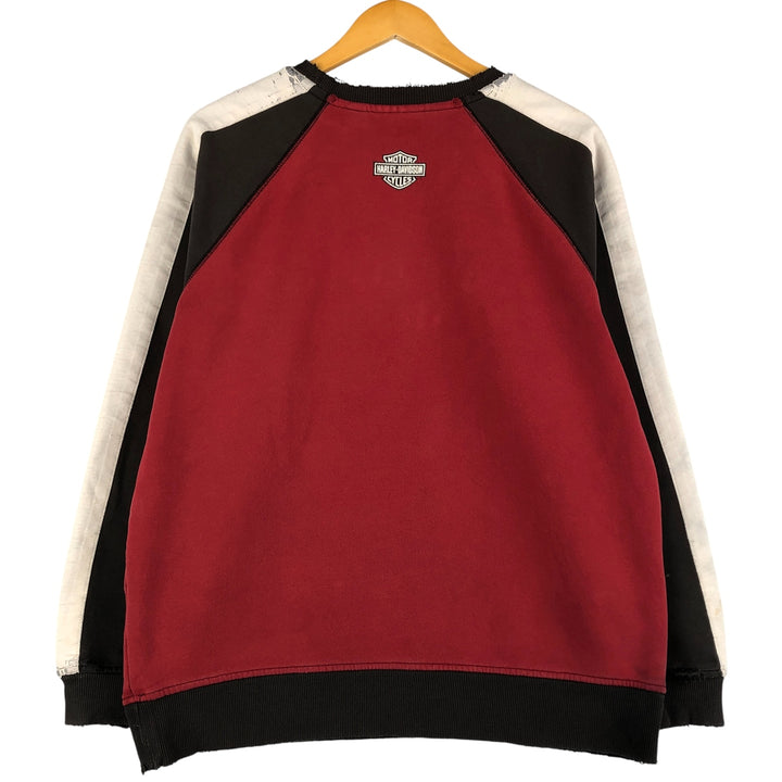 Harley-Davidson Eagle Pattern Advertising Sweatshirt, Men's Size Medium cotton red type Vintage Second Hand