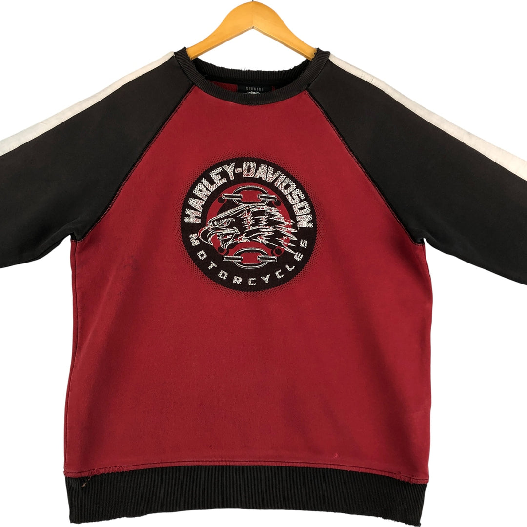 Harley-Davidson Eagle Pattern Advertising Sweatshirt, Men's Size Medium cotton red type Vintage Second Hand