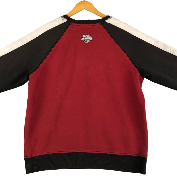 Harley-Davidson Eagle Pattern Advertising Sweatshirt, Men's Size Medium cotton red type Vintage Second Hand