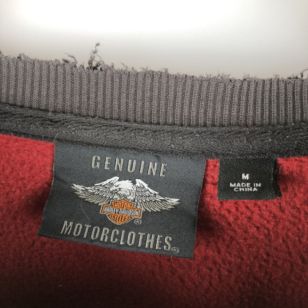 Harley-Davidson Eagle Pattern Advertising Sweatshirt, Men's Size Medium cotton red type Vintage Second Hand