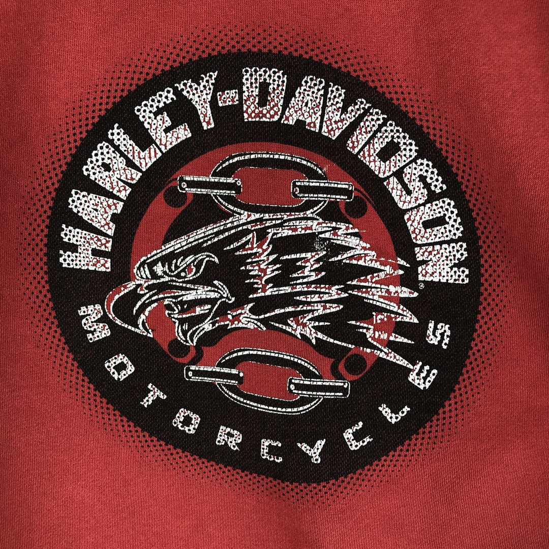 Harley-Davidson Eagle Pattern Advertising Sweatshirt, Men's Size Medium cotton red type Vintage Second Hand
