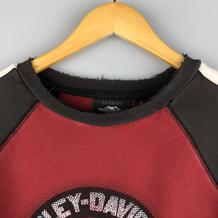 Harley-Davidson Eagle Pattern Advertising Sweatshirt, Men's Size Medium cotton red type Vintage Second Hand
