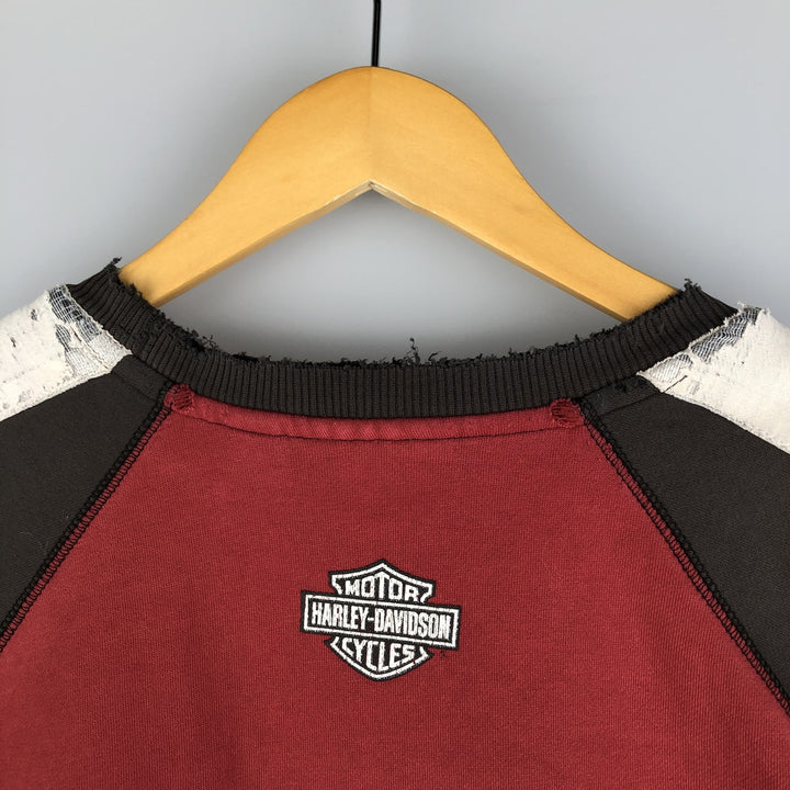 Harley-Davidson Eagle Pattern Advertising Sweatshirt, Men's Size Medium cotton red type Vintage Second Hand