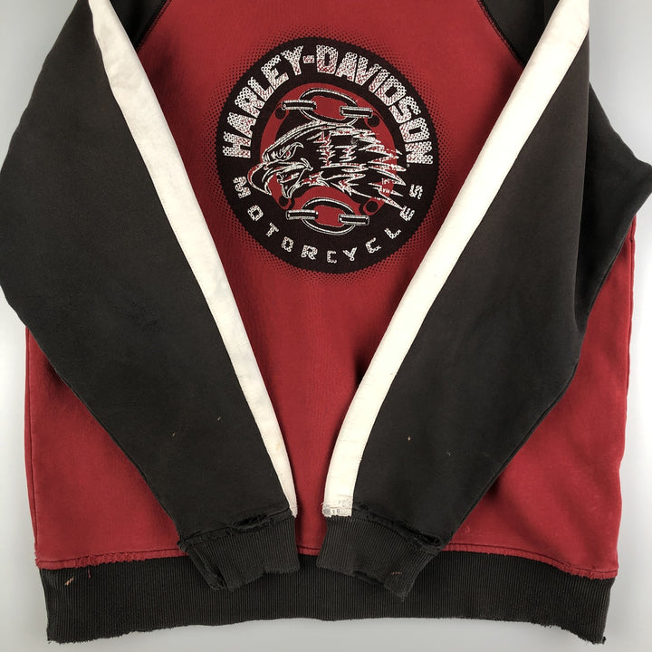 Harley-Davidson Eagle Pattern Advertising Sweatshirt, Men's Size Medium cotton red type Vintage Second Hand