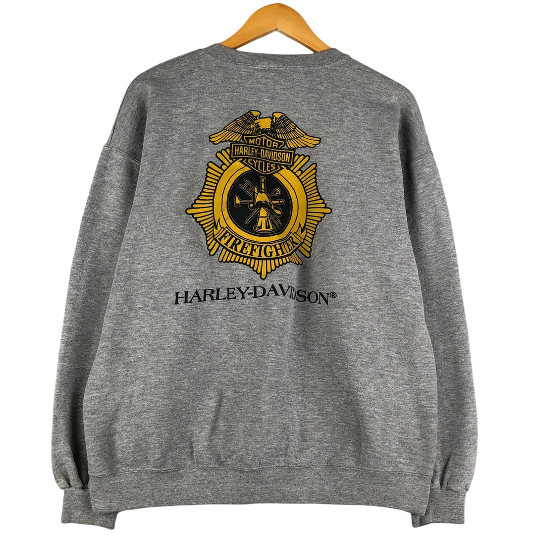 Vintage Harley-Davidson Eagle Advertising Sweatshirt, Men's Size L cotton gray type Vintage Second Hand