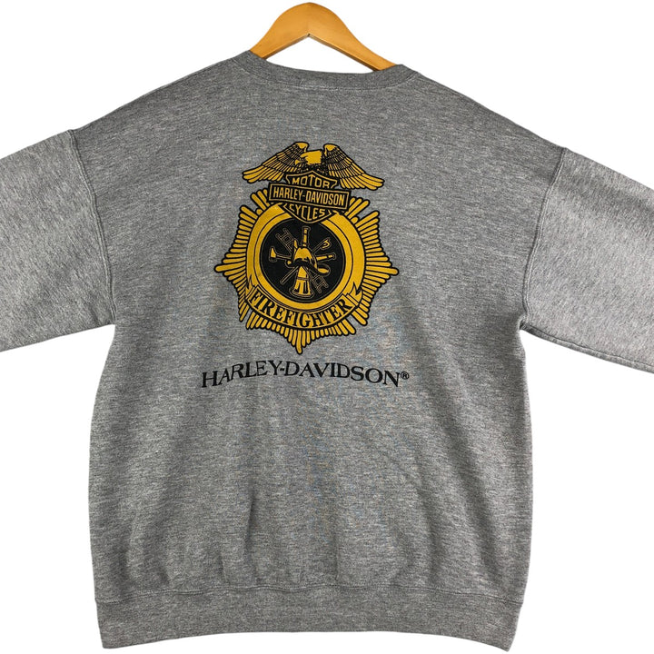 Vintage Harley-Davidson Eagle Advertising Sweatshirt, Men's Size L cotton gray type Vintage Second Hand