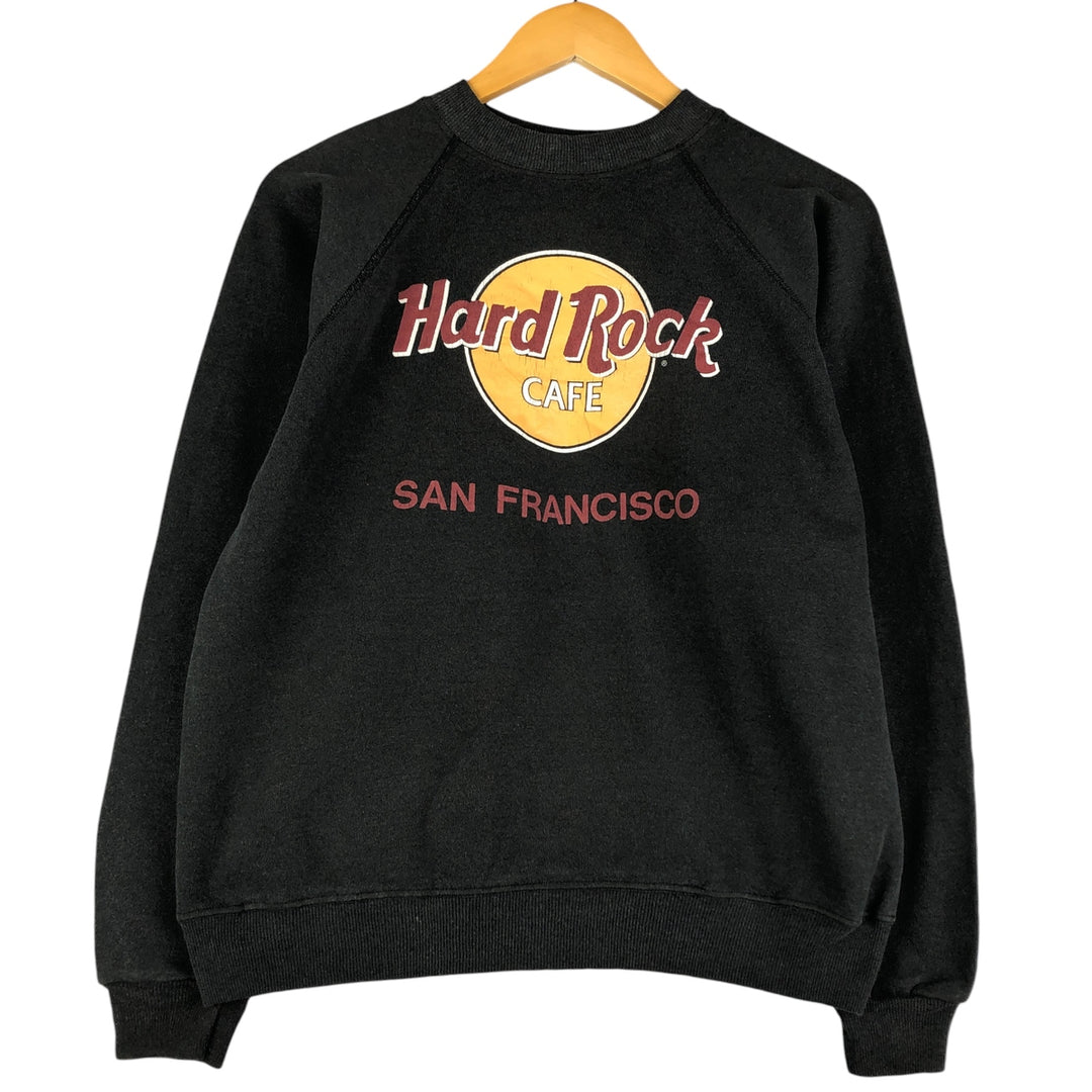 1980'S Hanes Blue Tag Hard Rock Cafe Advertising Sweatshirt, Made in USA, Men's Size L cotton black type Vintage Second Hand