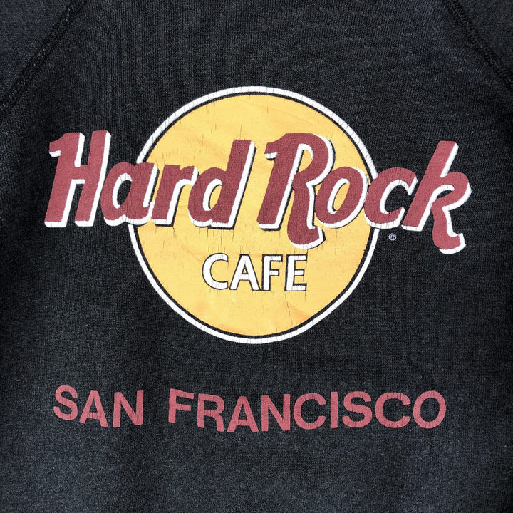 1980'S Hanes Blue Tag Hard Rock Cafe Advertising Sweatshirt, Made in USA, Men's Size L cotton black type Vintage Second Hand