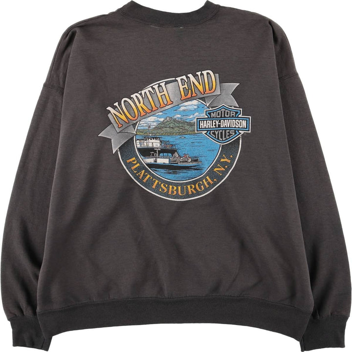 Vintage 90'S Harley-Davidson Advertising Sweatshirt, Men's XXL unclear Charcoal Vintage Second Hand