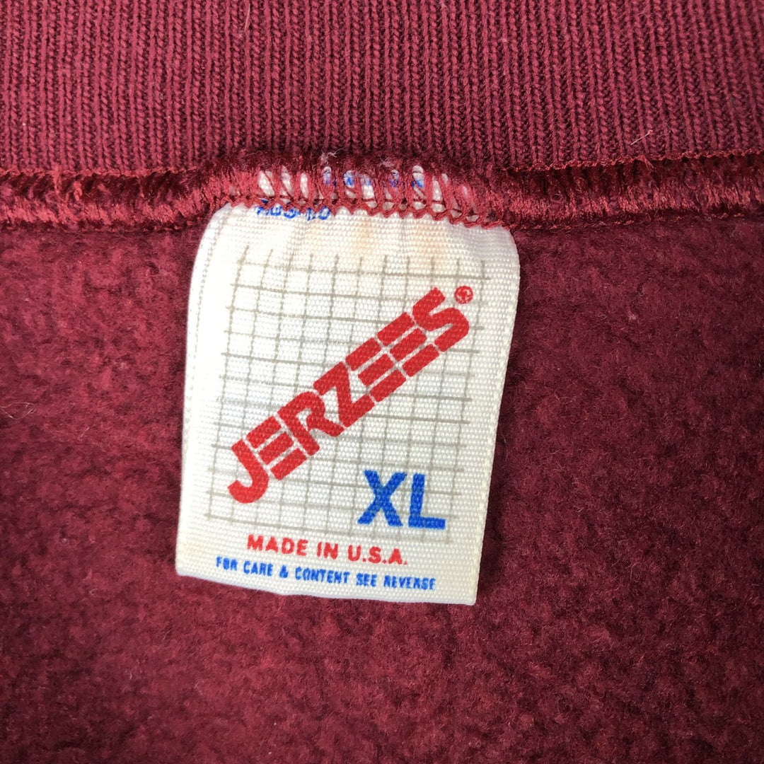 Vintage 80s-90'S Jerzees Advertising Sweatshirt, Made in USA, Men's Size XL cotton Red type red-purple Vintage Second Hand