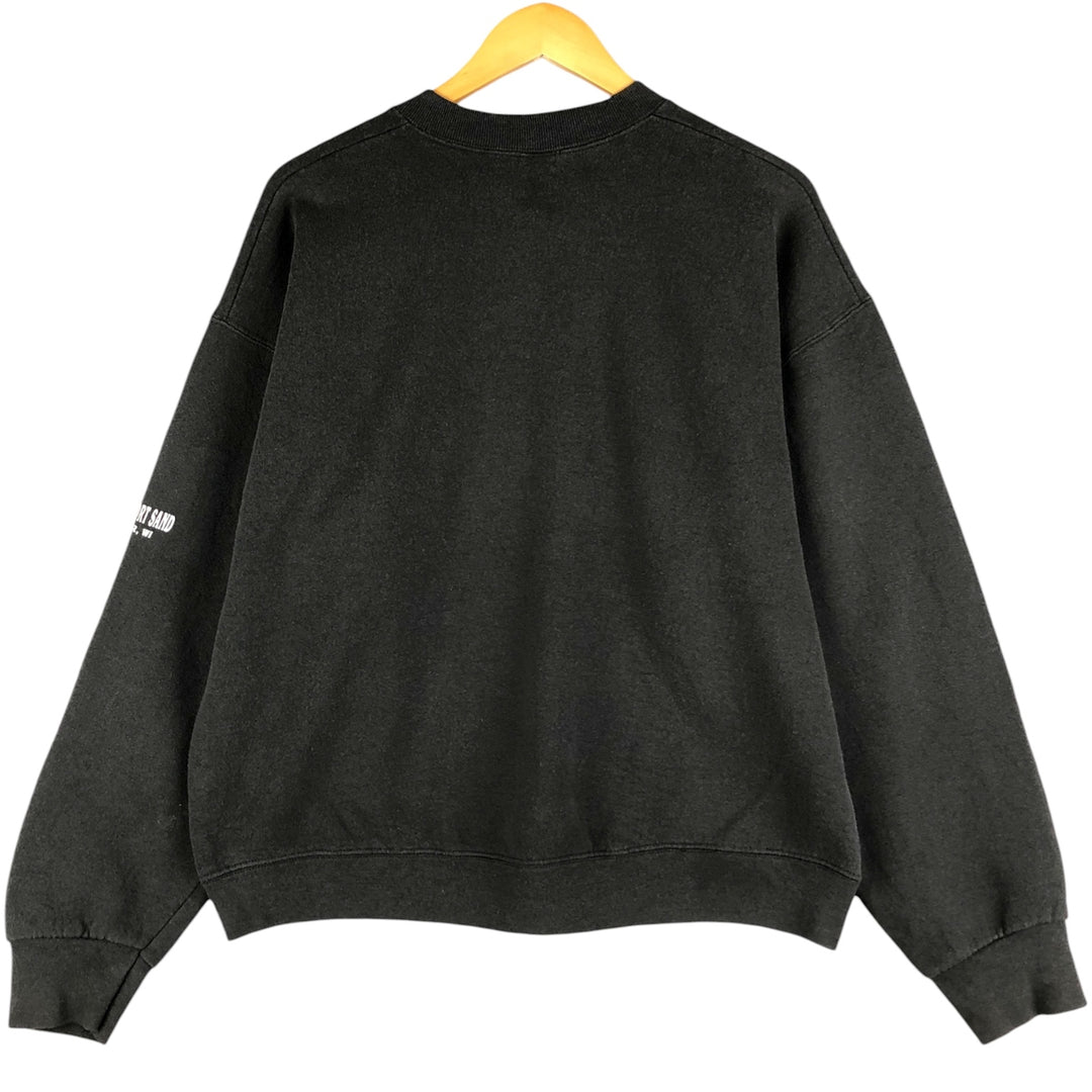 90'S Fruit of the Loom Eagle Pattern Animal Sweatshirt, Made in USA, Men's Size XL, Vintage cotton black type Vintage Second Hand