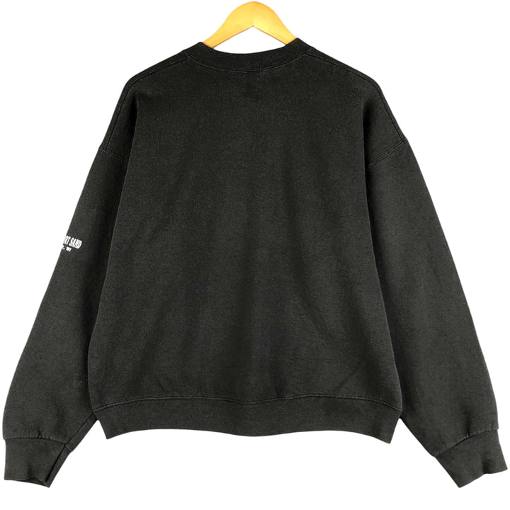 90'S Fruit of the Loom Eagle Pattern Animal Sweatshirt, Made in USA, Men's Size XL, Vintage cotton black type Vintage Second Hand