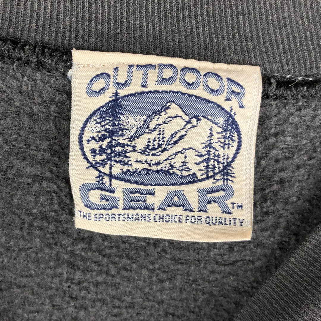 OUTDOOR GEAR Message Deer Print Animal Sweatshirt, Men's Size XL cotton black type Vintage Second Hand