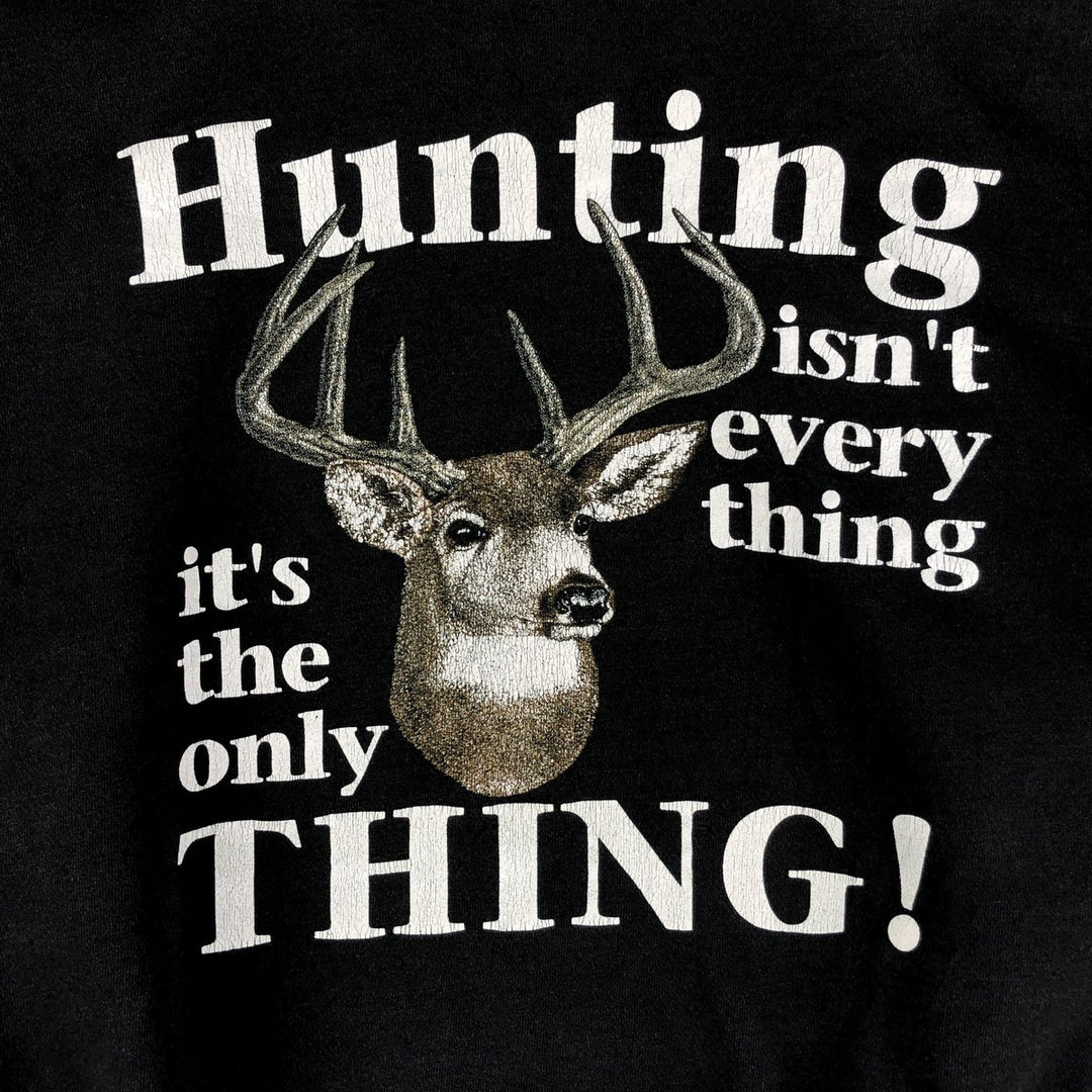 OUTDOOR GEAR Message Deer Print Animal Sweatshirt, Men's Size XL cotton black type Vintage Second Hand