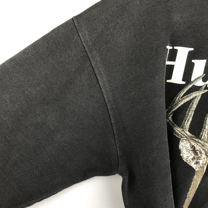 OUTDOOR GEAR Message Deer Print Animal Sweatshirt, Men's Size XL cotton black type Vintage Second Hand