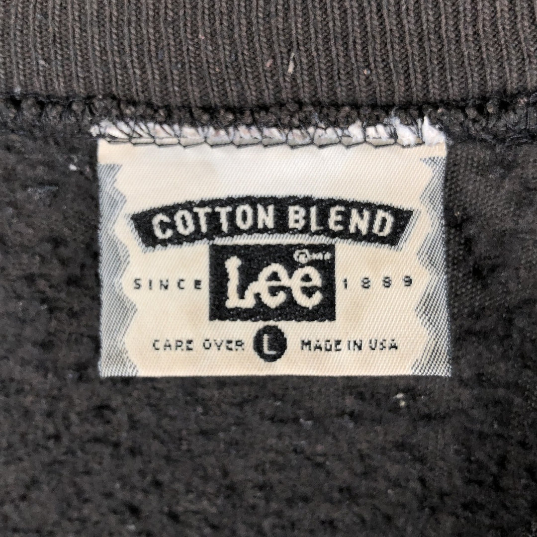 Vintage 90'S Lee Black Panther Pattern Print Sweatshirt, Made in USA, Men's Size L cotton black type Vintage Second Hand