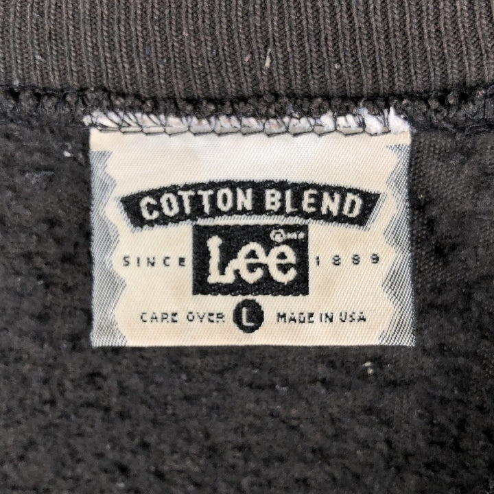 Vintage 90'S Lee Black Panther Pattern Print Sweatshirt, Made in USA, Men's Size L cotton black type Vintage Second Hand