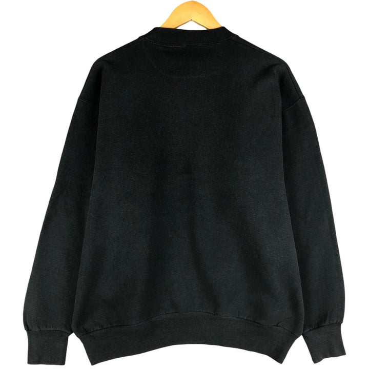 90'S Fruit of the Loom Wolf Pattern Animal Sweatshirt, Men's, Size XL, Vintage cotton black type Vintage Second Hand