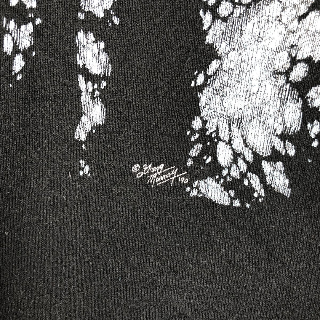 90'S Fruit of the Loom Wolf Pattern Animal Sweatshirt, Men's, Size XL, Vintage cotton black type Vintage Second Hand