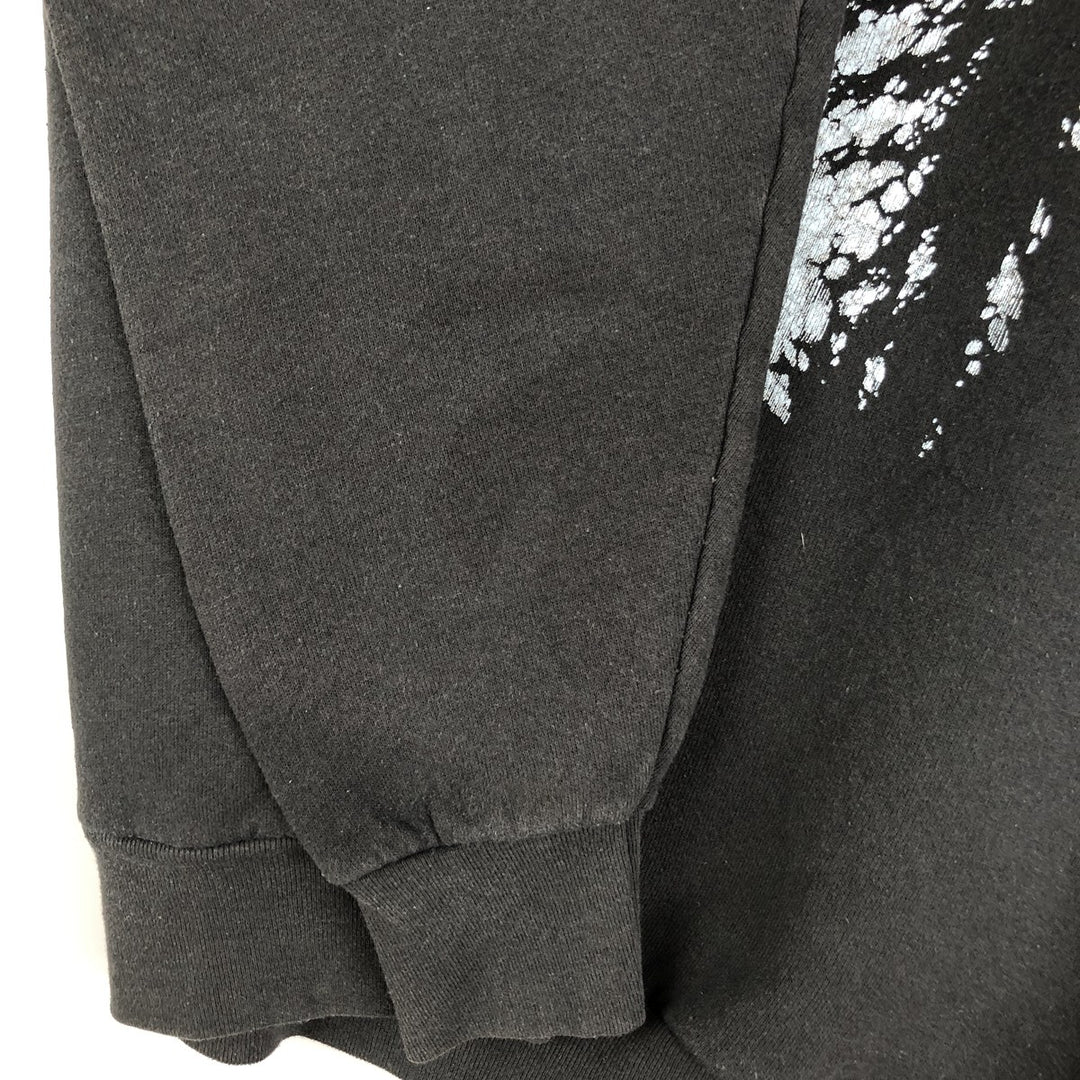 90'S Fruit of the Loom Wolf Pattern Animal Sweatshirt, Men's, Size XL, Vintage cotton black type Vintage Second Hand