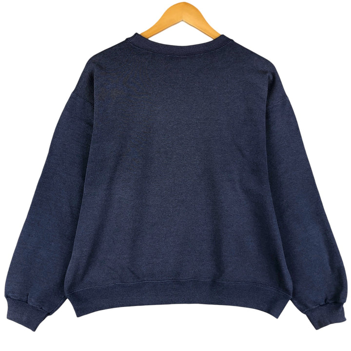 1980'S Hanes Blue Tag Lion Pattern Animal Sweatshirt, Made in USA, Men's Size L cotton navy blue type Vintage Second Hand