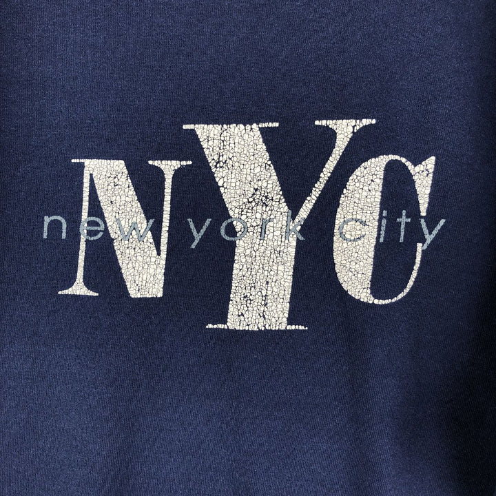 Vintage 90'S Jerzees printed sweatshirt, size M, men's unclear navy blue type Vintage Second Hand