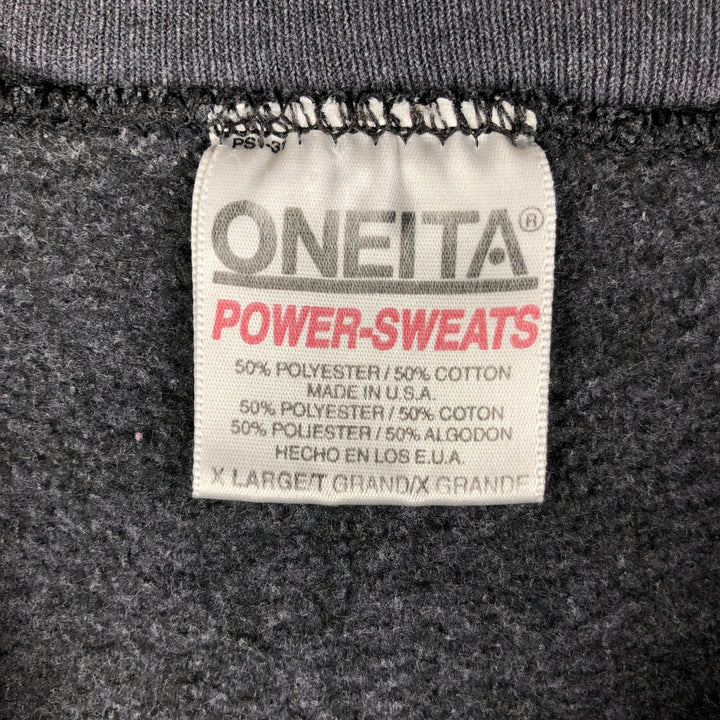 90'S ONEITA embroidered sweatshirt, made in the USA, men's size XL, vintage cotton black type Vintage Second Hand