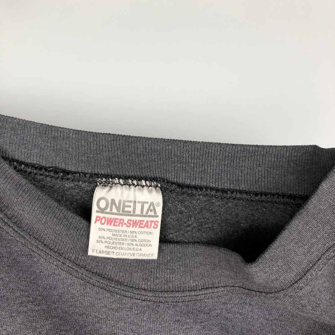 90'S ONEITA embroidered sweatshirt, made in the USA, men's size XL, vintage cotton black type Vintage Second Hand