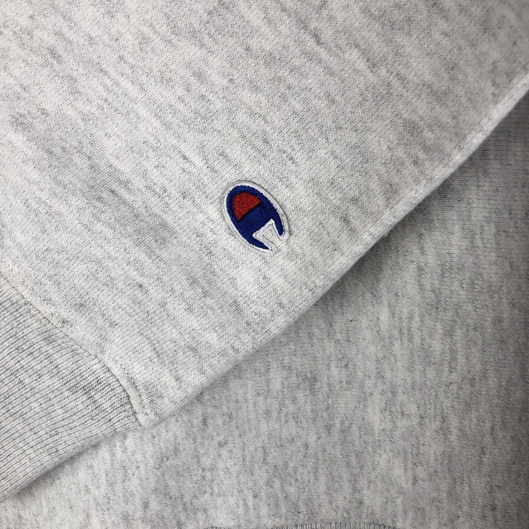 Champion Reverse Weave 3-row print college sweatshirt pullover hoodie, size M for men cotton gray type Vintage Second Hand