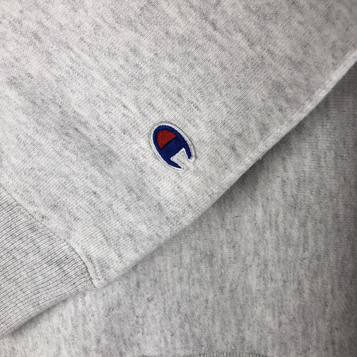 Champion Reverse Weave 3-row print college sweatshirt pullover hoodie, size M for men cotton gray type Vintage Second Hand