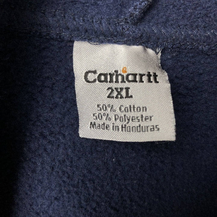 Carhartt Sweat Full Zip Hoodie Men's XXL cotton navy blue type Vintage Second Hand