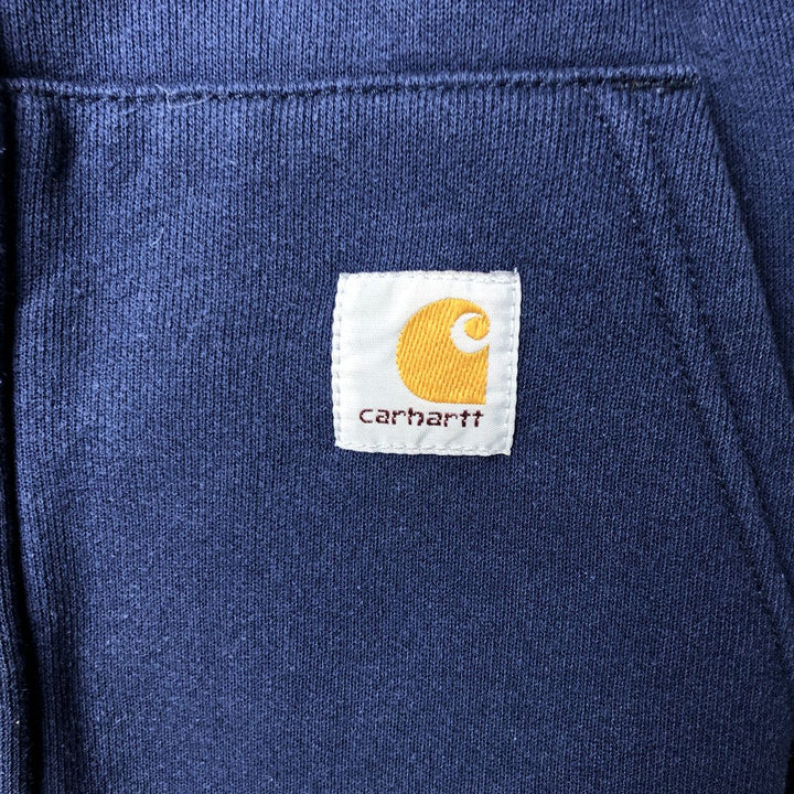 Carhartt Sweat Full Zip Hoodie Men's XXL cotton navy blue type Vintage Second Hand