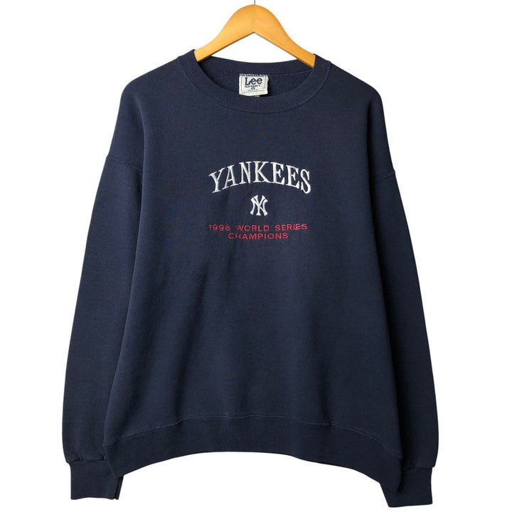 Vintage 1990'S MLB New York Yankees sweatshirt, Made in USA, Men's Size L cotton navy blue type Vintage Second Hand