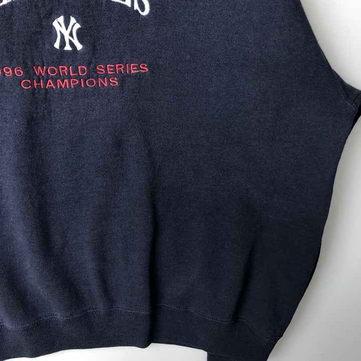 Vintage 1990'S MLB New York Yankees sweatshirt, Made in USA, Men's Size L cotton navy blue type Vintage Second Hand