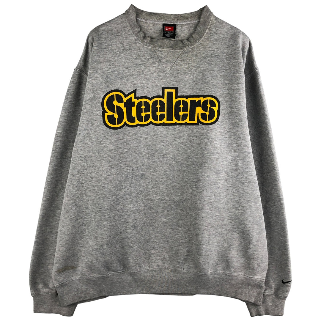 2000'S Nike TEAM NFL Pittsburgh Steelers sweatshirt, men's size XL cotton gray type Vintage Second Hand