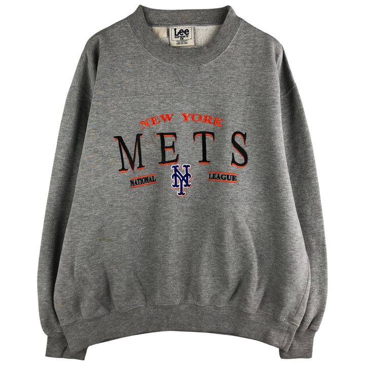 2000'S Lee SPORT MLB New York Mets Sweatshirt, Men's Size L polyester gray type Vintage Second Hand
